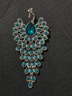 Prachtige Pauw Broche met Blauwe Edelsteen, Sieraden, Tassen en Uiterlijk, Broches, Blauw, Ophalen of Verzenden, Zo goed als nieuw