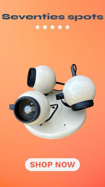 Massive Space Age Plafond Lamp Met Drie Spots beschikbaar voor biedingen