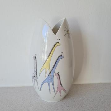 Rosenthal vaas jaren 50 Beate Kuhn giraffen porselein design beschikbaar voor biedingen