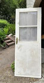 GRATIS stompe binnendeur + kozijn met glas jaren 30, Gebruikt, Deurkozijn, Hout, Ophalen