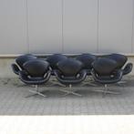 Fritz Hansen Swan Chair | zwart leer | A. Jacobsen | 24 x |, Ophalen, Gebruikt, Minder dan 75 cm, Arne Jacobsen