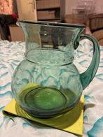 Waterkan schenkkan glas blauw/blauwgroen, Antiek en Kunst, Ophalen