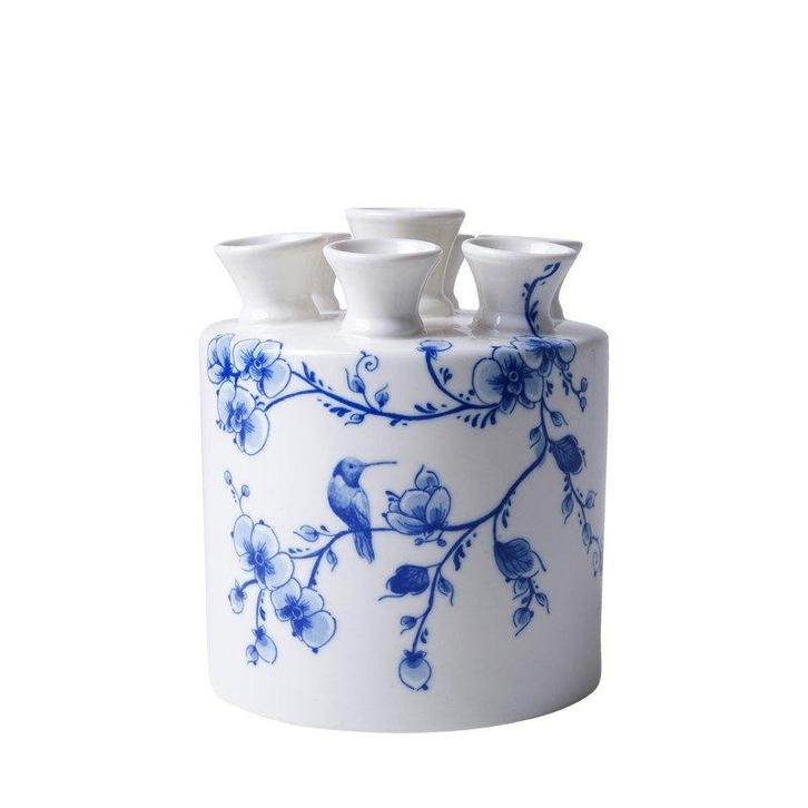 Nieuw, Heinen Delfts Blauw, tulpenvaas cilinder, Orchidee, Huis en Inrichting, Woonaccessoires | Vazen, Nieuw, Overige kleuren