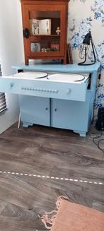 lichtblauw hout commode ladenkastje wasbak, Ophalen, Gebruikt, 1 of 2 laden, Minder dan 100 cm