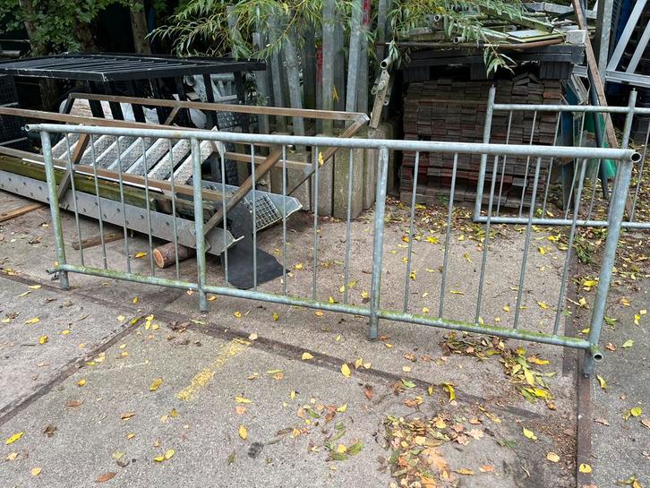 2 x Balkonhek tuinhek 2.72 m. lang 93 cm h. gegalvaniseerd, Tuin en Terras, Tuinhekken en Hekwerk, Gebruikt, Tuinhek, IJzer, Ophalen