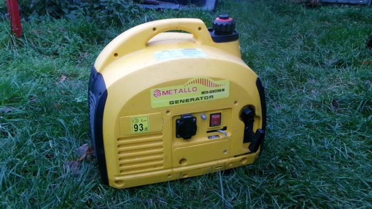 Noodstroom aggregaat generator camping metallo, Doe-het-zelf en Verbouw, Aggregaten, Gebruikt, Benzine, Minder dan 5 kVA, Ophalen