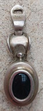 Antieke art deco zilveren hanger met zwarte onyx, Ophalen of Verzenden, Zilver
