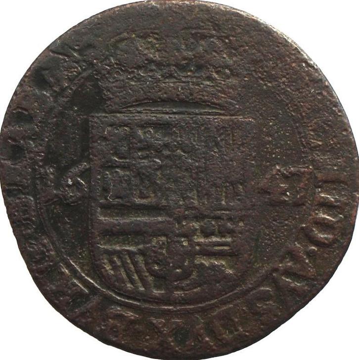 Spaanse Nederlanden - Brabant 1 liard 1647, Postzegels en Munten, Munten | Nederland, Losse munt, Overige waardes, Vóór koninkrijk