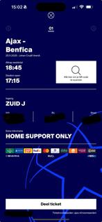 Ajax - Benfica 2 tickets naast elkaar, Tickets en Kaartjes, Twee personen