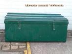 Oude vintage stalen groene opberg / dekenkist afm 87x49x35, Huis en Inrichting, Woonaccessoires | Kisten, Minder dan 50 cm, Gebruikt
