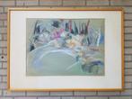 pastel tekening liggende vrouw, Antiek en Kunst, Ophalen