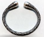 Unieke tijdloze vintage zilveren klemarmband met parels, Ophalen of Verzenden, Zo goed als nieuw, Zilver, Zilver