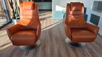 Set van FSM (model 135) Luxe Leren Relaxfauteuils, Huis en Inrichting, Fauteuils, Ophalen, Gebruikt, 75 tot 100 cm, Metaal