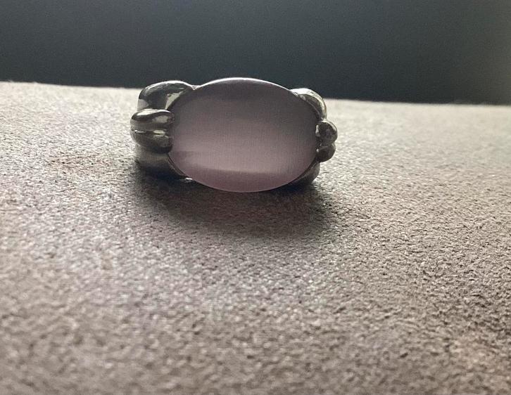 Vintage Ring met Rode Steen, Sieraden, Tassen en Uiterlijk, Ringen, Gebruikt, Dame of Heer, 18 tot 19, Zilver, Overige materialen