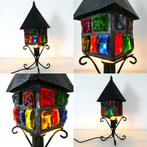 Peter Marsh tafellamp brutalist glas in lood lamp lantaarn, Antiek en Kunst, Antiek | Lampen, Ophalen of Verzenden