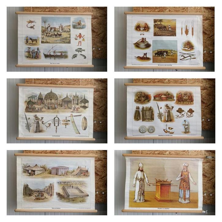 Diverse Schoolplaten (van Lummels Bijbelse Schoolplaten), Antiek en Kunst, Antiek | Schoolplaten, Geschiedenis, Ophalen of Verzenden