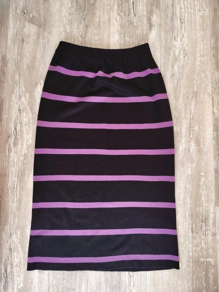 Vintage gebreide rok, Kleding | Dames, Rokken, Zo goed als nieuw, Maat 38/40 (M), Paars, Onder de knie, Ophalen of Verzenden