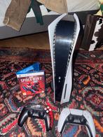 PS5 Disk + 2 Controllers + Spider-Man 2, Spelcomputers en Games, Spelcomputers | Sony PlayStation 5, Ophalen of Verzenden, Gebruikt