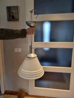 echt oude schoollamp hanglamp, Huis en Inrichting, Lampen | Hanglampen, Ophalen, Gebruikt, Art deco, Glas