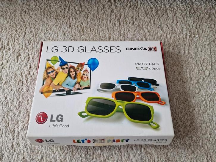 LG 3D Brillen – Party Pack (5 stuks) – NIEUW in verpakking, Audio, Tv en Foto, Overige Audio, Tv en Foto, Zo goed als nieuw, Ophalen of Verzenden