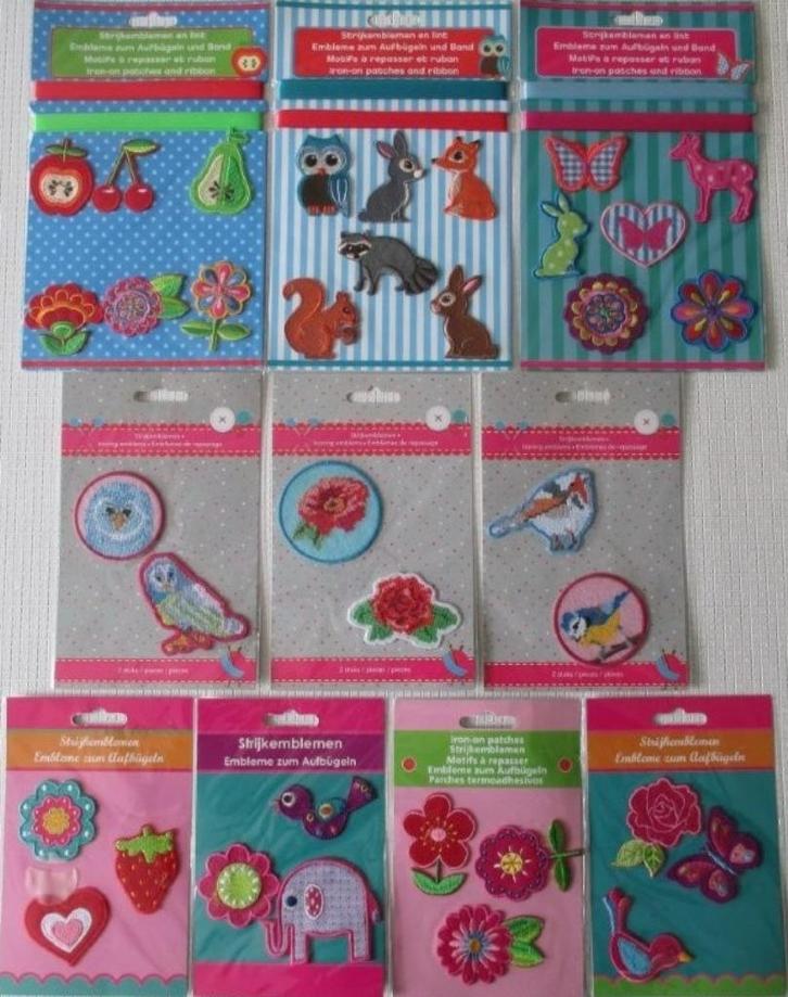Emblemen,Strijkemblemen,Applicaties,dieren,bloemen,aardbei, Hobby en Vrije tijd, Kledingpatronen, Nieuw, Verzenden
