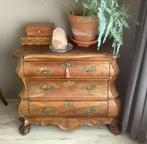 Notenhouten buikcommode, Ophalen, 50 tot 100 cm, Zo goed als nieuw, 3 of 4 laden