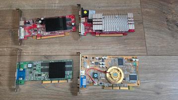 4x videokaarten. O.a.Geforce 4 mx440 se agp.  beschikbaar voor biedingen