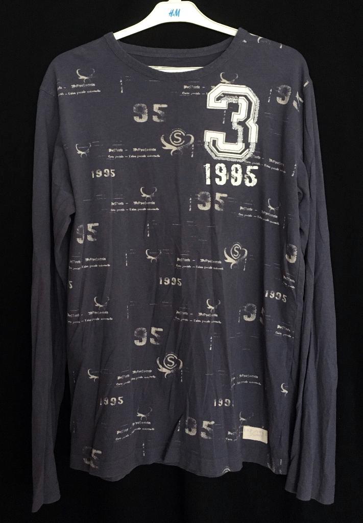 3 heren t-shirts lange mouwen, maat M, 2,50 euro per stuk, Kleding | Heren, T-shirts, Zo goed als nieuw, Maat 48/50 (M), Blauw