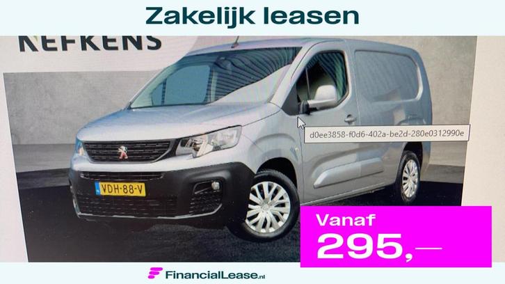 Peugeot Partner 1.5 130PK BlueHDI Asphalt Long | Automaat |, Auto's, Bestelauto's, Bedrijf, Lease, Financial lease, 4x4, ABS, Achteruitrijcamera