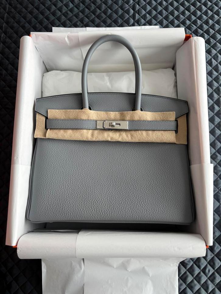 Hermès Birkin 30 Gris Pantin - Nieuw!, Sieraden, Tassen en Uiterlijk, Tassen | Damestassen, Nieuw, Handtas, Grijs, Ophalen