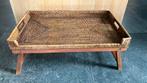Birma rieten dienblad met onderstel, Ophalen of Verzenden, Zo goed als nieuw, Rechthoekig, Overige materialen