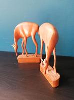 2 teakhouten hertjes vintage, Ophalen of Verzenden