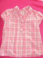 Roze geblokte blouse, maat 122., Ophalen of Verzenden, Gebruikt, Meisje, Overhemd of Blouse