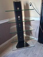 Hifi audio meubel met glasplaten in goede gebruikte staat, Ophalen