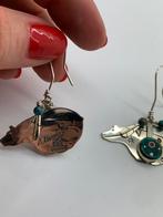 X834 Prachtige zilveren Navajo oorbellen E. Benally, Hangers, Ophalen of Verzenden, X, Met edelsteen