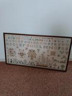 Merklap ingelijst, Ophalen