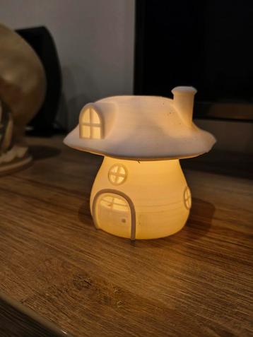 3D Geprint Theelicht Houder - Paddenstoel Huisje beschikbaar voor biedingen