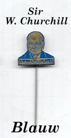 sp212 (blauw ) speldje van Sir Winston Churchill, Verzamelen, Ophalen of Verzenden, Gebruikt
