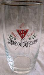 Bierglas Merk Drie Hoefijzers Breda, rood blad, 0,25L, 1960s, Ophalen of Verzenden, Gebruikt, Glas of Glazen, Overige merken