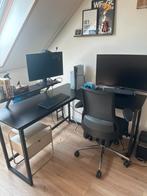 Zwart hoek bureau, Huis en Inrichting, Bureaus, Ophalen, Zo goed als nieuw