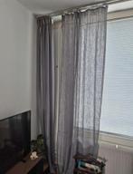 Grijze vitrage gordijnen 2 stuks 140x260 kwantum leen bakker, Ophalen of Verzenden, Zo goed als nieuw, 100 tot 150 cm, 200 cm of meer