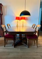 Eetkamertafel antiek met 4 stoelen., Ophalen, Gebruikt, 4 tot 6 stoelen
