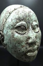 251021 OUD Oba Bronze Ife Hoofd uit Benin Nigeria., Ophalen of Verzenden