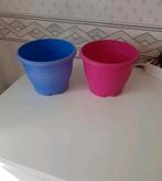 2 leuke bloempotjes, Ophalen, Zo goed als nieuw, Rond, Kunststof