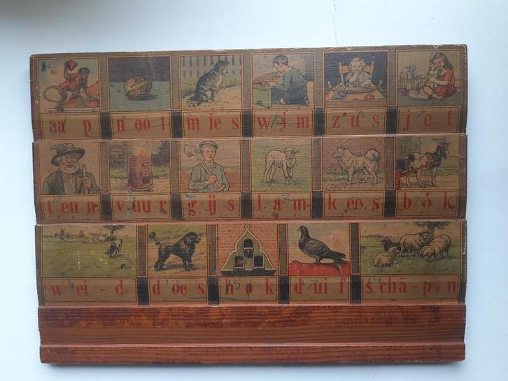 Leesplankje oude druk ! - hoogeveen 1931 -, Antiek en Kunst, Antiek | Schoolplaten, Overige thema's, Ophalen of Verzenden