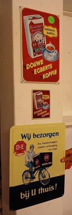 Drie reclamebordjes/plaatjes Douwe Egberts, Ophalen, Reclamebord