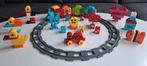 Duplo getallentrein met rails + creatieve dieren en blokken, Ophalen of Verzenden, Zo goed als nieuw, Duplo