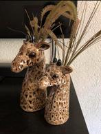 2 Giraffen vaasjes.       Safari, Ophalen, Overige kleuren, Minder dan 50 cm, Glas
