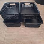 Rattan rotan plastic mandjes 4 stuks, Kunststof, Mand, Ophalen of Verzenden, Zo goed als nieuw