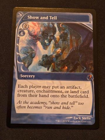 Show and Tell beschikbaar voor biedingen